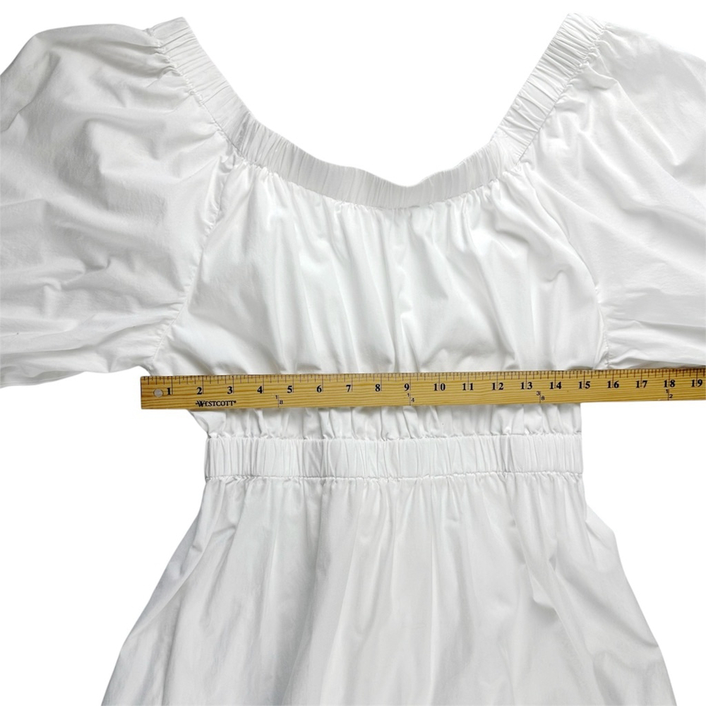 Free People Bernadette White Puff Sleeve Open Back Midi Dress Women’s Size XL - Picture 6 of 10